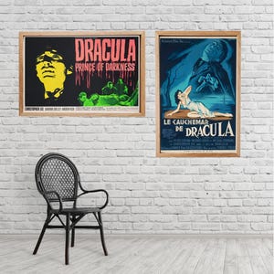 Paga 2 e ricevi 1 gratis, poster del film francese "L'orrore di Dracula" del 1959, Il principe delle tenebre, stampa in alta definizione, arte murale senza cornice.