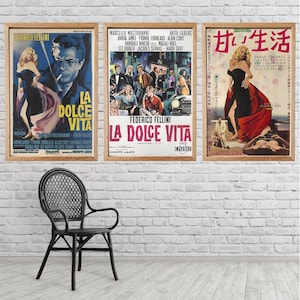 Paga 2 e ricevi 1 gratis La Dolce Vita, poster del film italiano, stampa in alta definizione, arte murale senza cornice