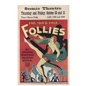 Paga 2 e ricevi 1 gratis, poster del film Fox Movietone Follies, stampa HQ HD, arte murale senza cornice