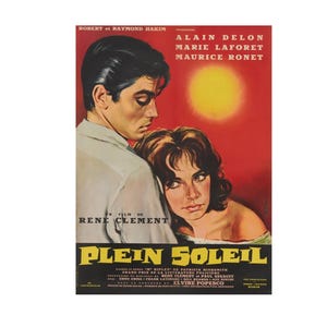 Paga 2 e ricevi 1 gratis Plein Soleil Purple Noon, poster del film francese Alain Delon, stampa in alta definizione, arte murale senza cornice.