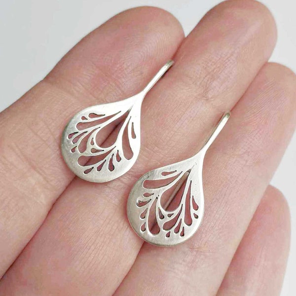 Dragonfly Wing Drop Silver Earrings - Made to Order