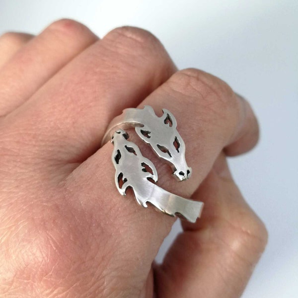 Adjustable Silver Dragon Ring