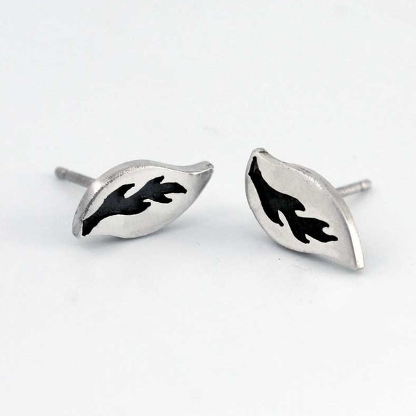 Silver Studs - Leaves - Ready to Send!