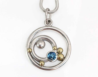 Sapphire Circles Pendant - Made to Order