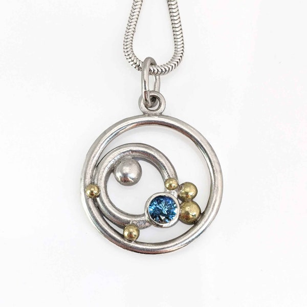 Sapphire Circles Pendant - Made to Order