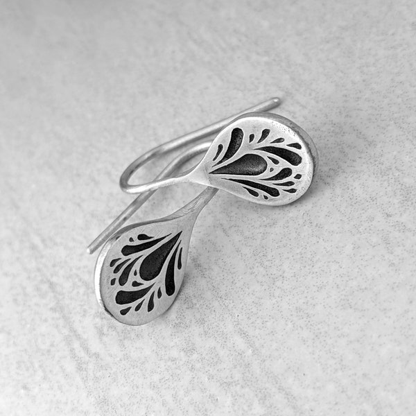 Wing Drop Silver Earrings - Made to Order