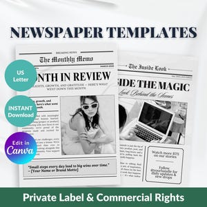 Editable Newspaper Business Launch Template – Canva Design for Custom Announcements, Photography & Marketing Use