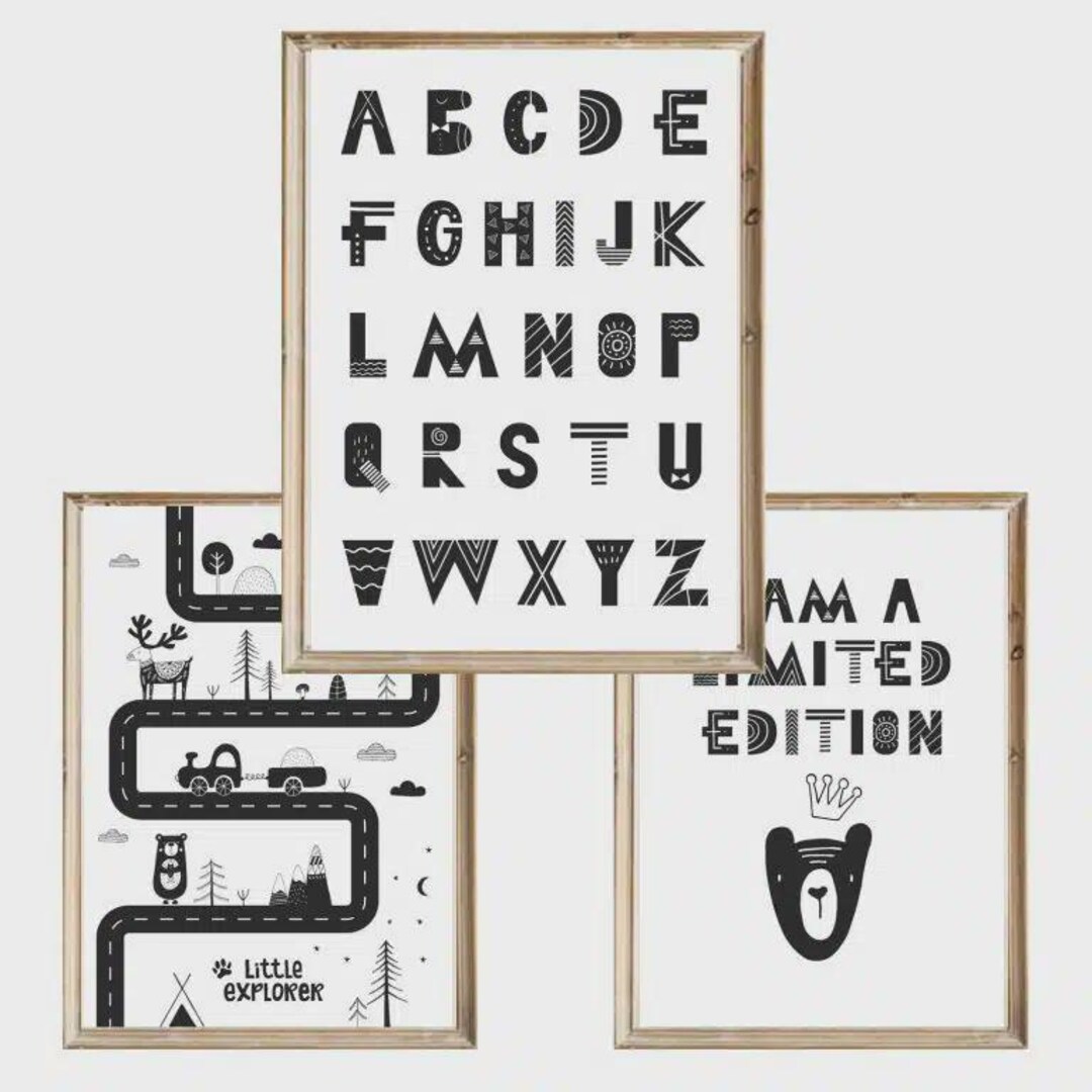 Set of Three Children’s Posters Alphabet Little Explorer - Etsy