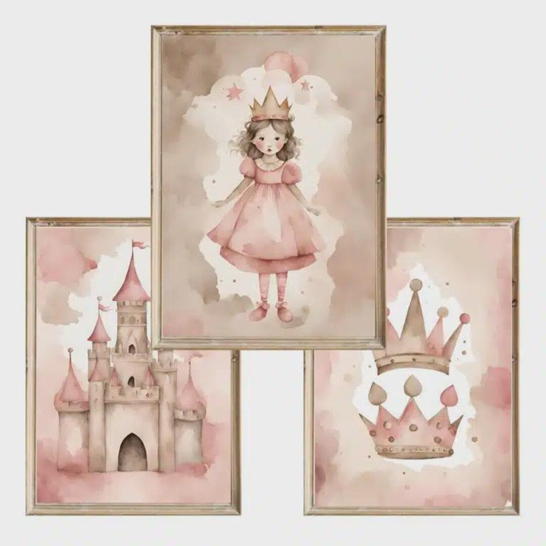 Set of Three Children’s Posters Princess - Etsy