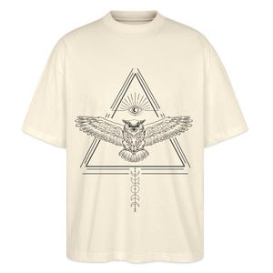 Oversized unisex t-shirt made of organic cotton Mystic Owl