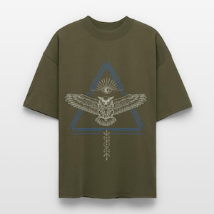 Oversized unisex t-shirt made of organic cotton Mystic Owl