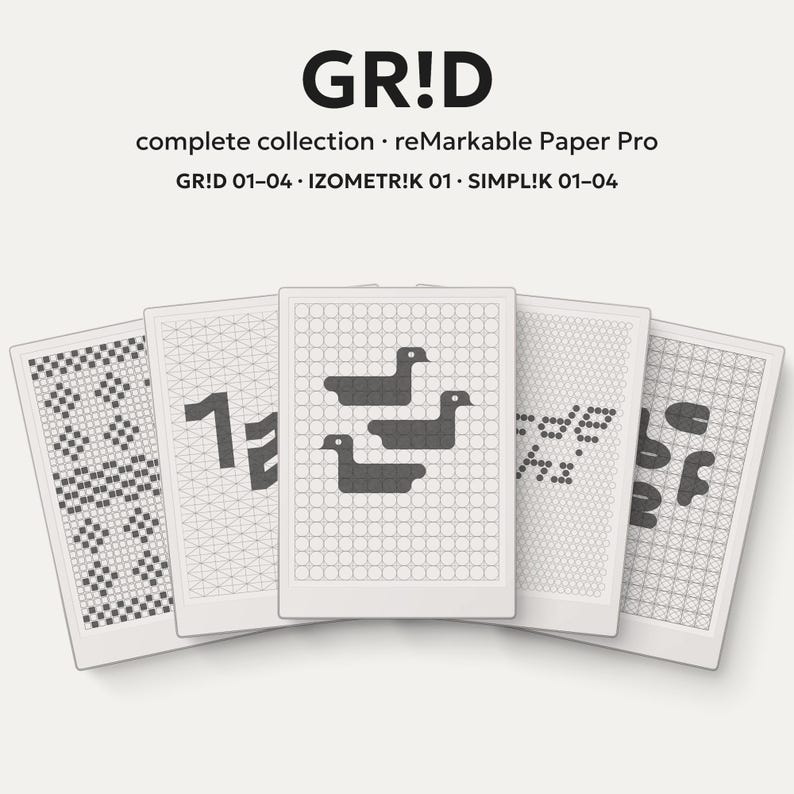 Graph Papper T Complete GR!D Collection, 9 Grid Templates for Remarkable Paper Pro ...