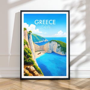 Navagio Beach Print, Shipwreck Beach Art, Zakynthos Poster, Greek Island Decor, Coastal Landscape Wall Hanging, Travel Souvenir