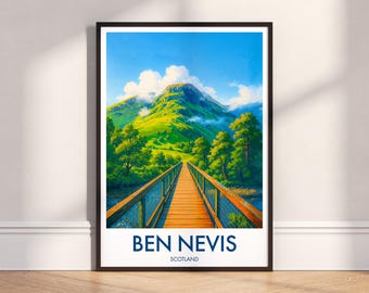 Ben Nevis Mountain Print: Schotse Hooglanden, Schotland reisposter