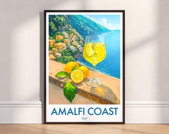 Limoncello Spritz Print: Amalfi Coast, Italy Travel Poster