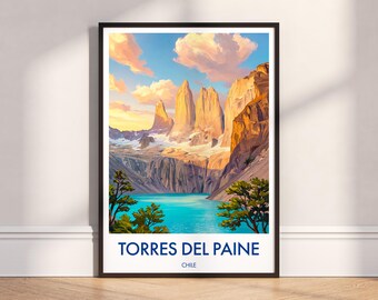 Torres del Paine Print: Patagonia, Chile Travel Poster