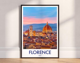 Florence Cathedral Dusk Print: Santa Maria del Fiore, Italy Travel Poster