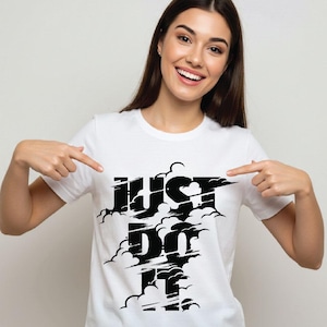 Letrero motivacional "Just Do It" SVG, archivos para Cricut y Silhouette (descarga digital)
