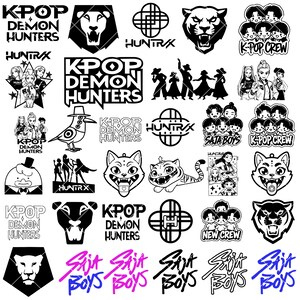 Paquete de archivos SVG de Kpop Demon Hunter, archivo de corte Saja Boy Huntrix (svg, png, eps)