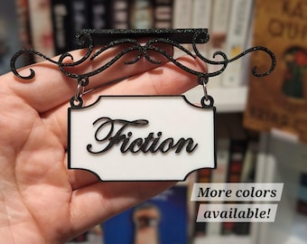 Bookshelf Genre Sign: Personalized Home Library Decor