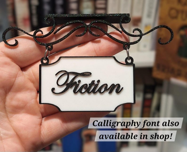 Bookshelf Genre Sign: Personalized Home Library Decor image 12