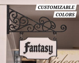 Custom Tavern-Style Bookshelf Genre Sign: Personalized Home Library Decor