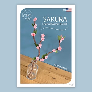 Sakura - cherry blossom branch, crochet pattern