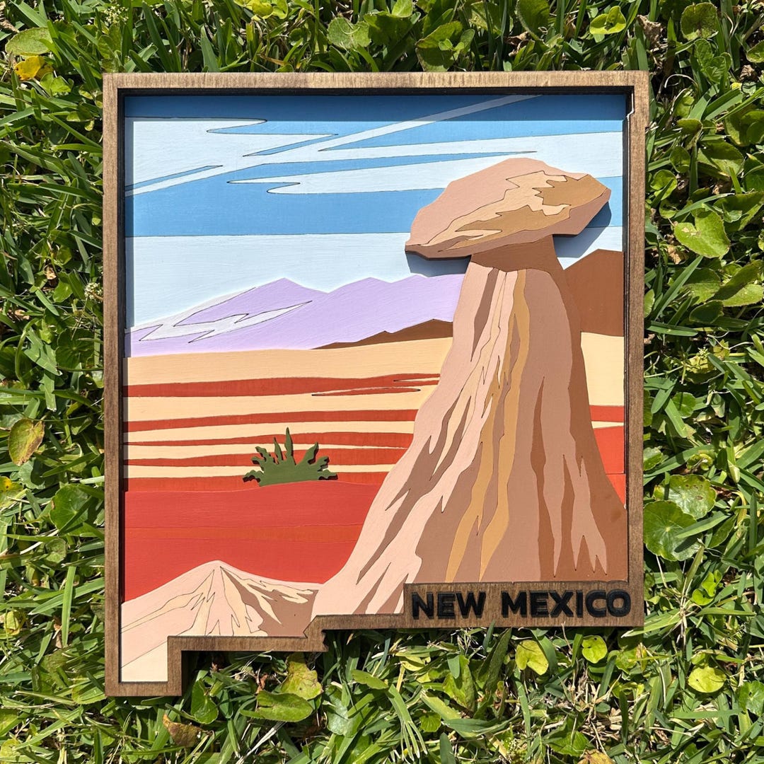 Hand-painted New Mexico Wall Art: Desert Landscape - Etsy