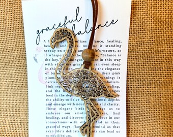 Flamingo Balance Ornament with Story Card | Healing Gift | Encouragement Gift | Mindfulness Decor | Self Care Gift | Inspirational Keepsake