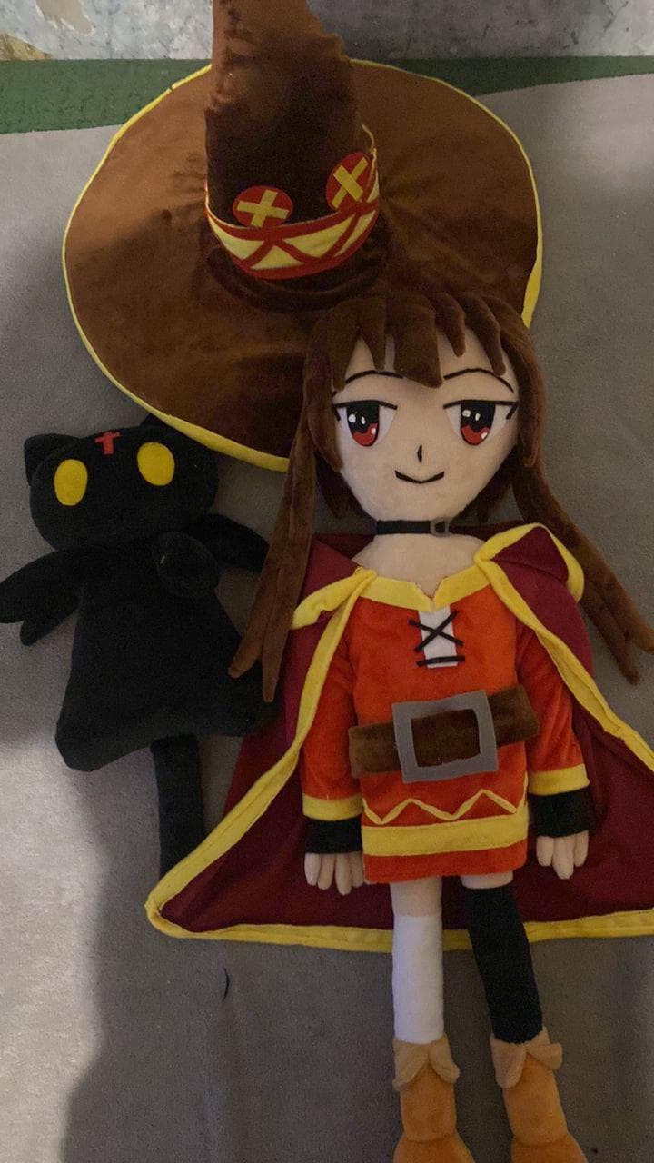 Megumin and chomusuke conosuba plush soft toy gift for happy birthday