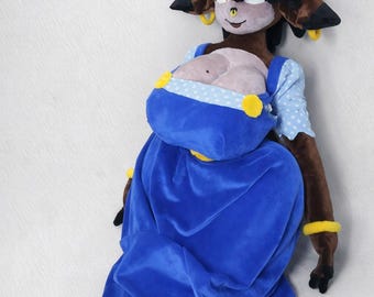 Giant Bison Doll 51 Inch – Clara Handmade Plush Toy, Large Stuffed Animal, Collectible Character