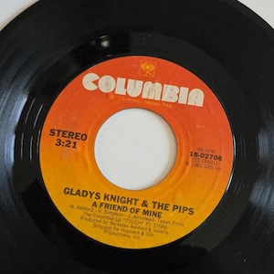 7-inch vinyl 45 RPM LP Reach High, A Friend of Mine&quot; by Gladys Knight & The Pips
