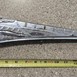 VTG Art Deco DeSoto Metallic Hood Ornament 1940&#39;s Lady Goddess 9762185424 & Base