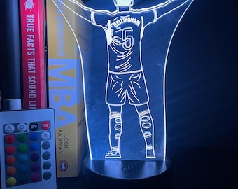 Jude Bellingham Real Madrid LED Night Light: Personalized Football Gift