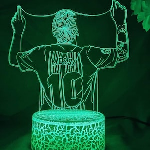 Messi Football Personalised LED Light up Neon Night Light Lamp Sign Home Decorations And Gifts Bed Room Table NightLight