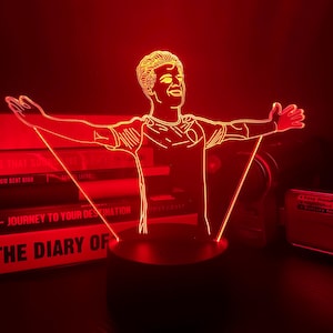 Declan Rice Arsenal Football Club Gunners Personalised LED Light up Neon Night Light Lamp Sign Home Decorations And Gifts Kids