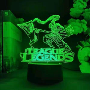 Xin Zhao League of Legends Personalised LED Light up Neon Night Light Lamp Sign Home Decorations And Gifts Bed Room Table NightLight