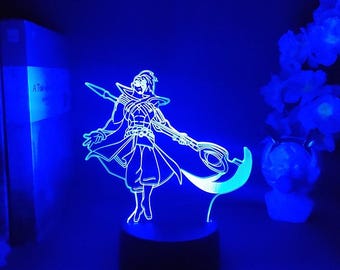 Lámpara de noche LED Arcane Kayn: Letrero acrílico multicolor, decoración del hogar