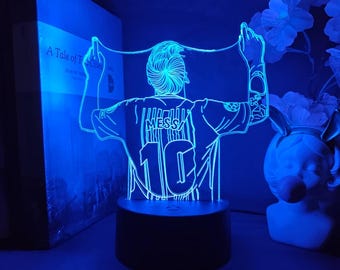 Messi LED Night Light: Football Fan Gift, Home Decor