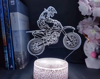 Dirt Bike LED Night Light | Personalized Motorcycle Lamp