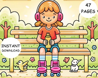 Coco Wyo Coloring Cozy Girl Moments Coloring Book PDF 47 Cute & Relaxing Coloring Pages Digital Download for All Ages