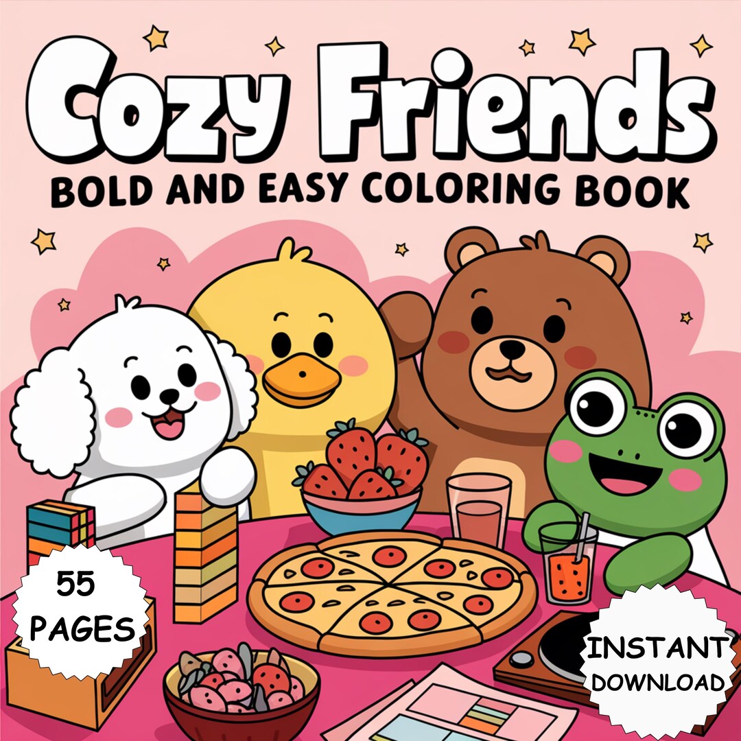 Coco Wyo Coloring Cozy Friends Coloring Book 55 Bold and Easy Pages for ...