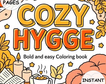 Cozy Hygge Coloring Book: 100 Relaxing Pages (PDF Download)