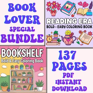 Pacote de livros para colorir para amantes de livros: 137 páginas de leitura aconchegantes (download em PDF)