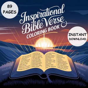 Inspirational Bible Verse Coloring Book 89 Pages Christian Coloring Pages PDF Instant Download for Adults and Kids