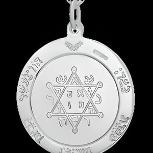 Genuine King Solomon Good Fortune Talisman, Comprising the 1st & 2nd Seals of Jupiter, Crafted in British Hallmarked Solid Sterling. Silver