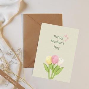 Impression numérique de carte de fête des mères | Bonne fête des mères | Illustration florale | Téléchargement instantané PDF