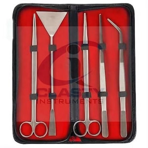 Aquarium Tool Kit Set , Stainless Steel Aquascaping Tools for Fish Tank Maintenance , Plant Tweezers, Scissors, Spatula Set