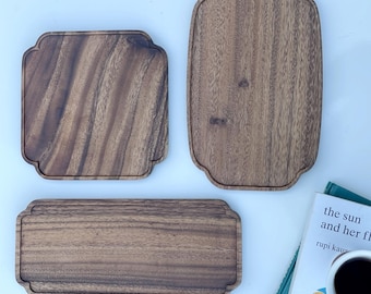 Handmade Acacia Wood Tea Tray: Unique Serving Plates