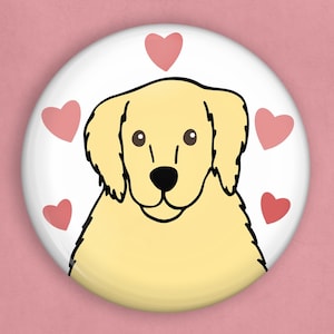Golden retriever pin, 1 inch pin, golden retriever gifts, golden retriever lover, dog lover gift, dog owner gift, i love my dog